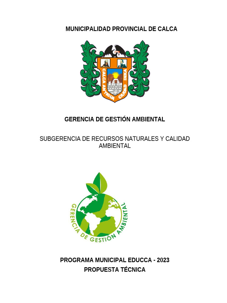 Programa Municipal EDUCCA 2023: Educación Ambiental | PDF