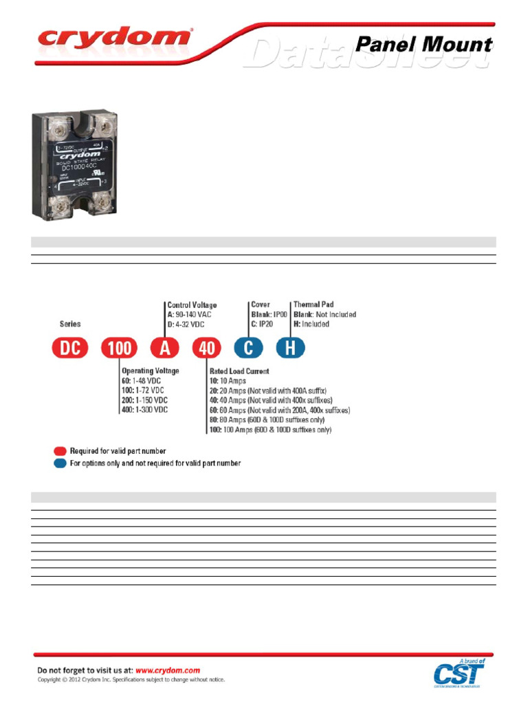 DC SSR Relä Crydom | PDF