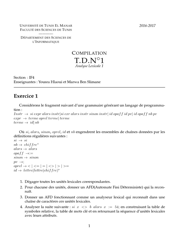 TD1 Comp | PDF