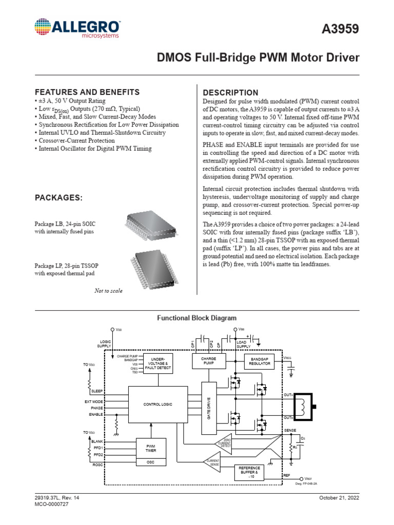 A3959 Datasheet | PDF