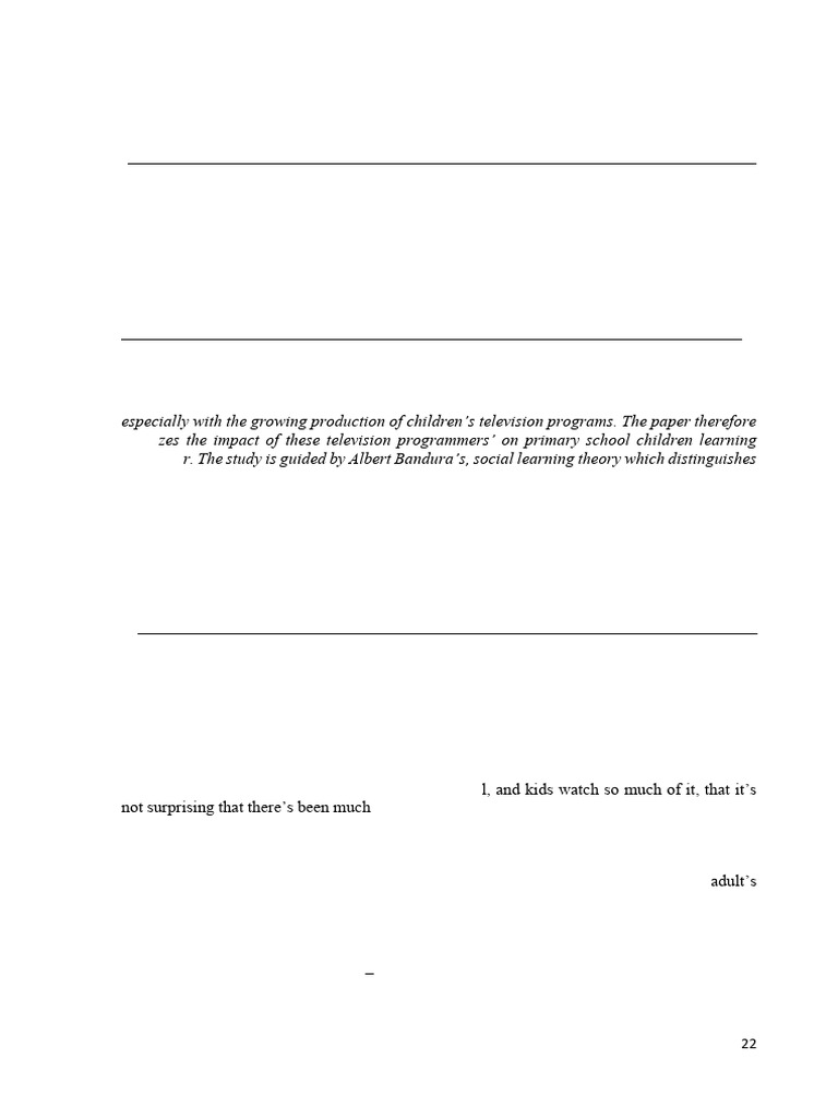 Analysis of The Impact of Television Programme On Primary School ...