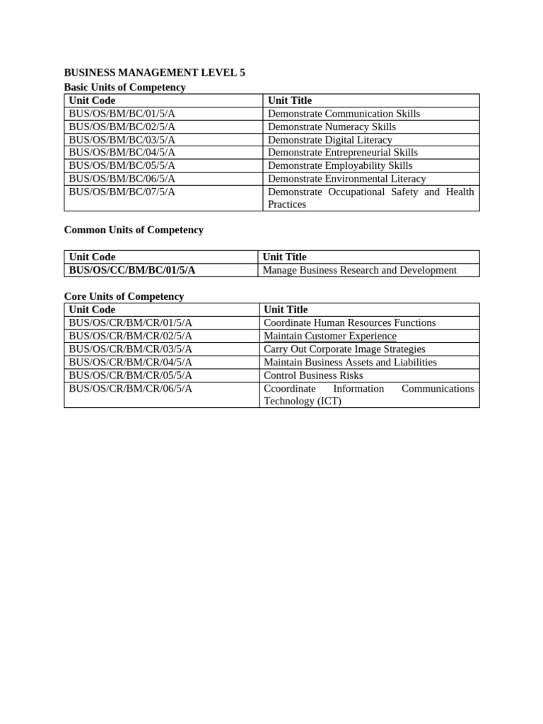Business Management Level 5 | PDF