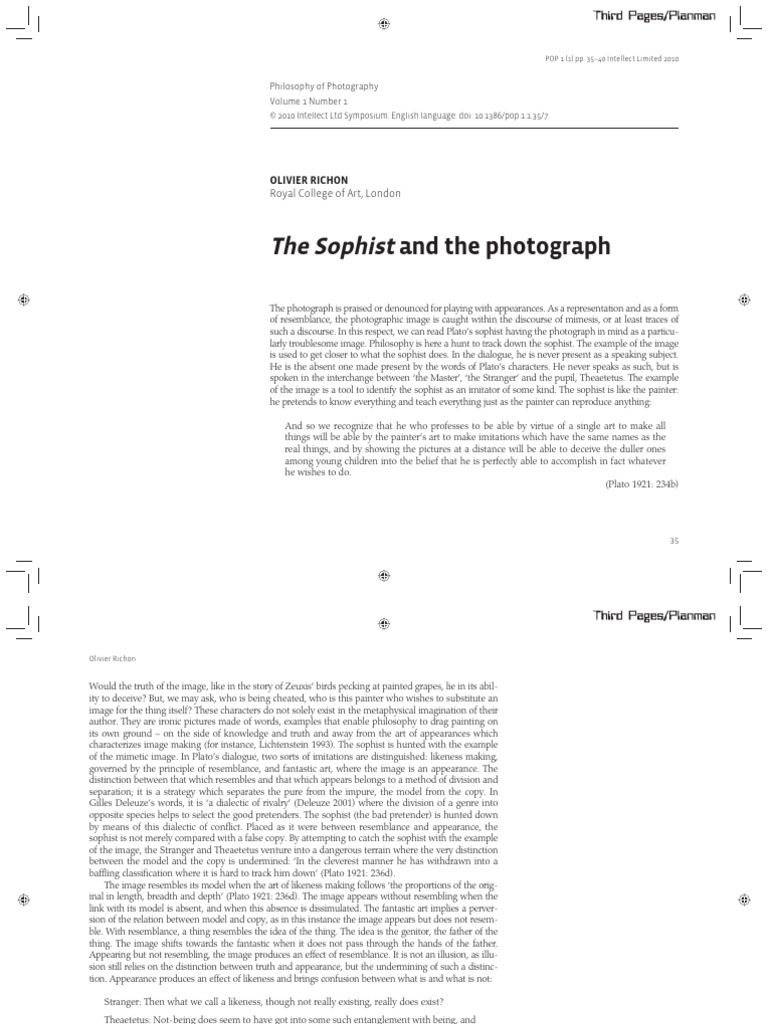 07 The Sophist and The Photograph | PDF