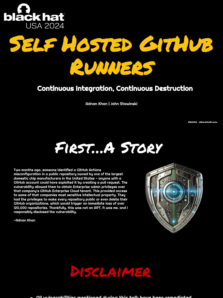 Adnan Khan & John Stawinski - Self-Hosted GitHub CICD Runners ...
