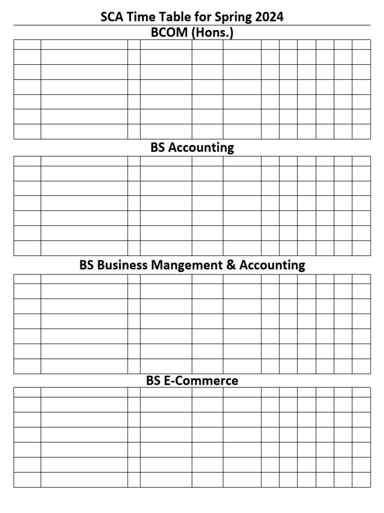 Bs Timetable Pdf Mathematics Science