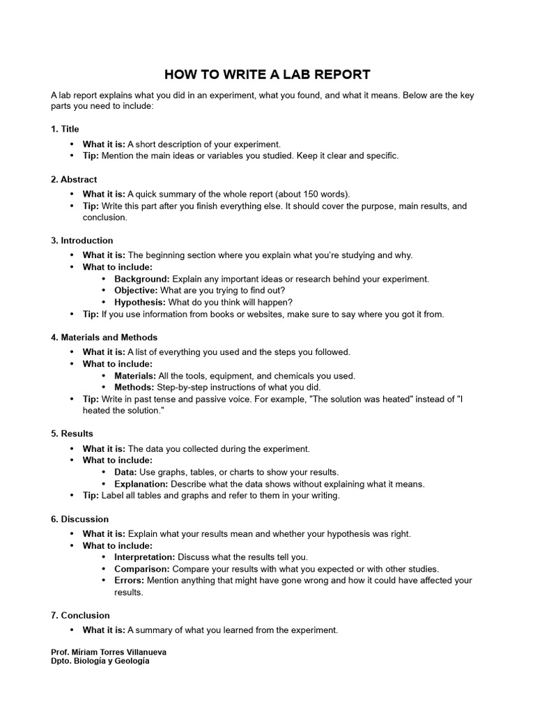 How to Write a Lab Report (1) PDF