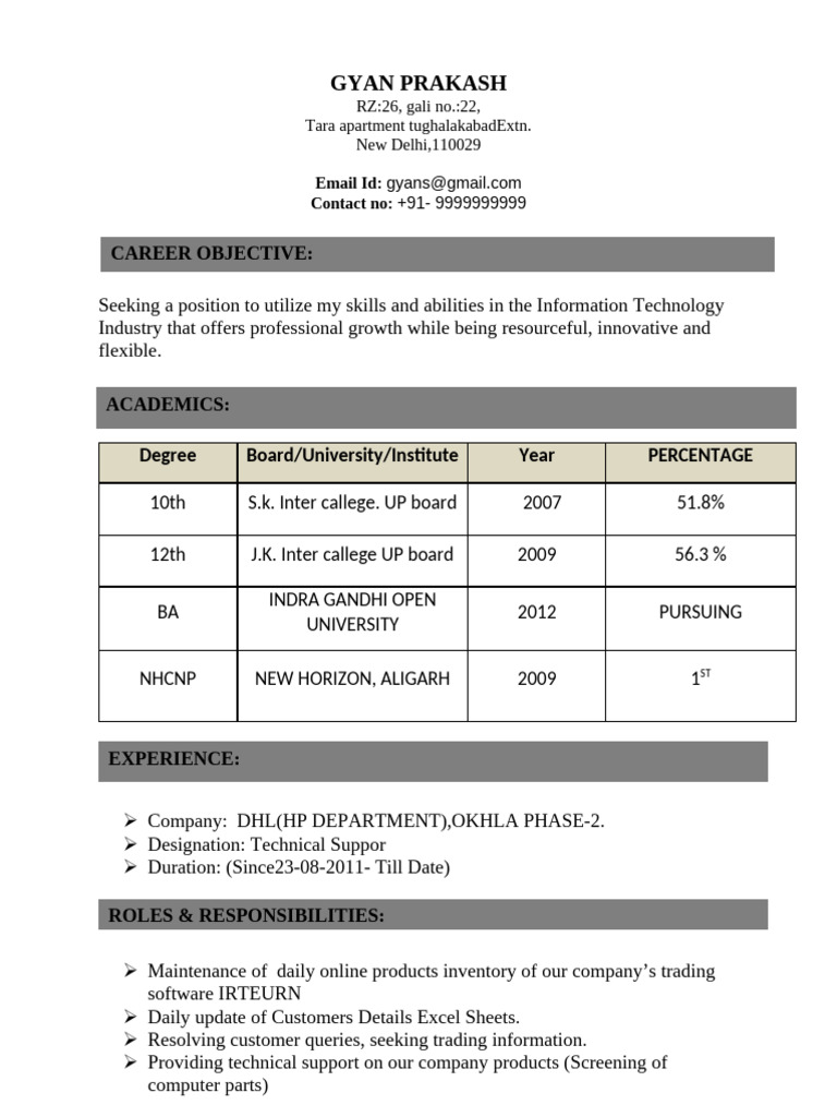 Computer Operator Resume CV Templates 19 | PDF