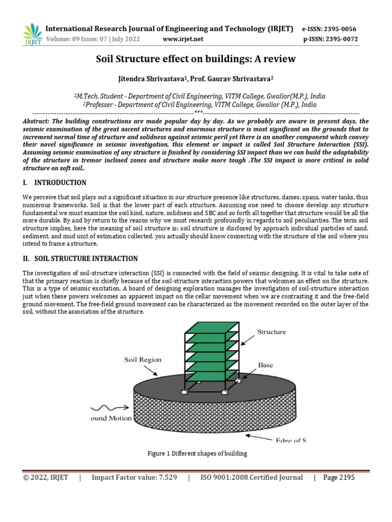 Soil Structure effect on buildings: A review | PDF