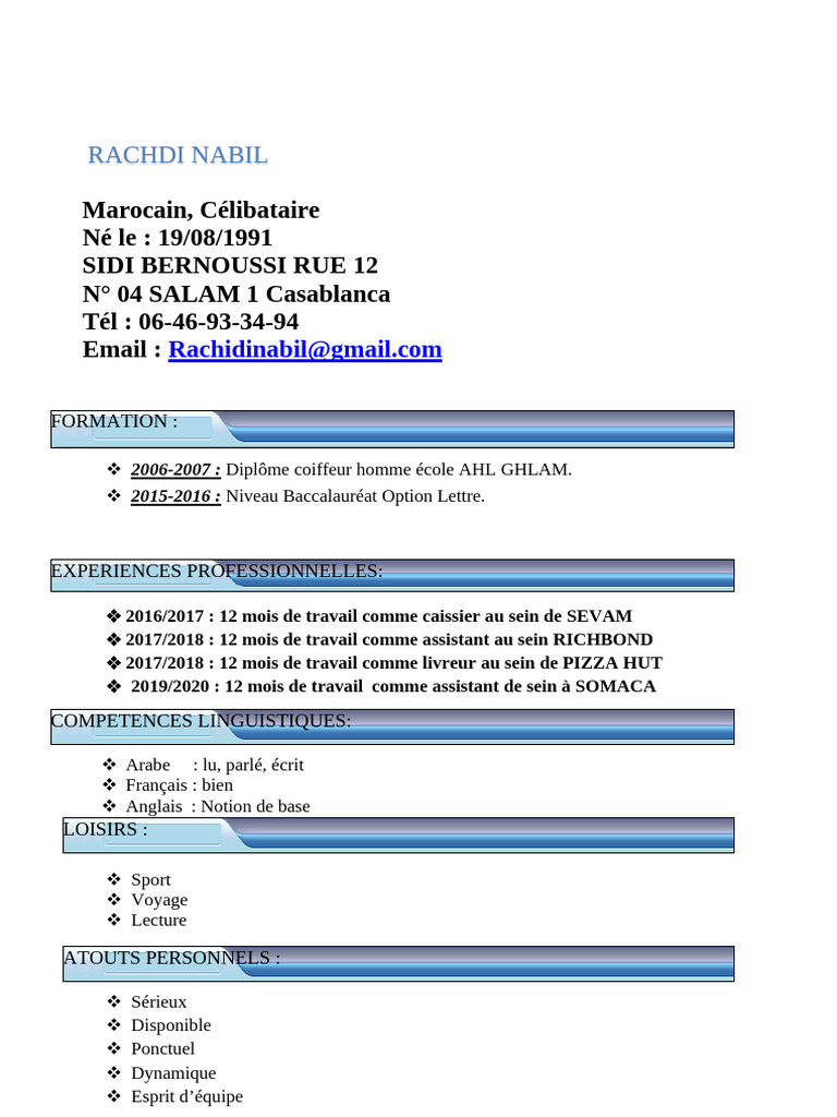 CV Rachidi Nabil | PDF