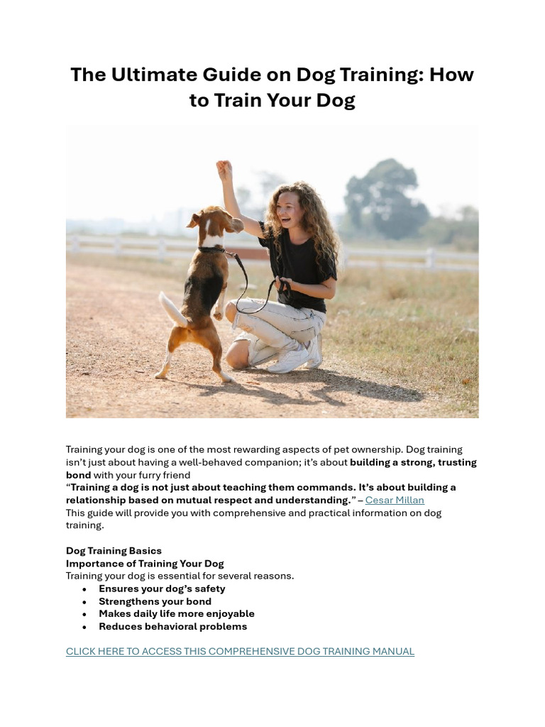 The Ultimate Guide on Dog Training PDF
