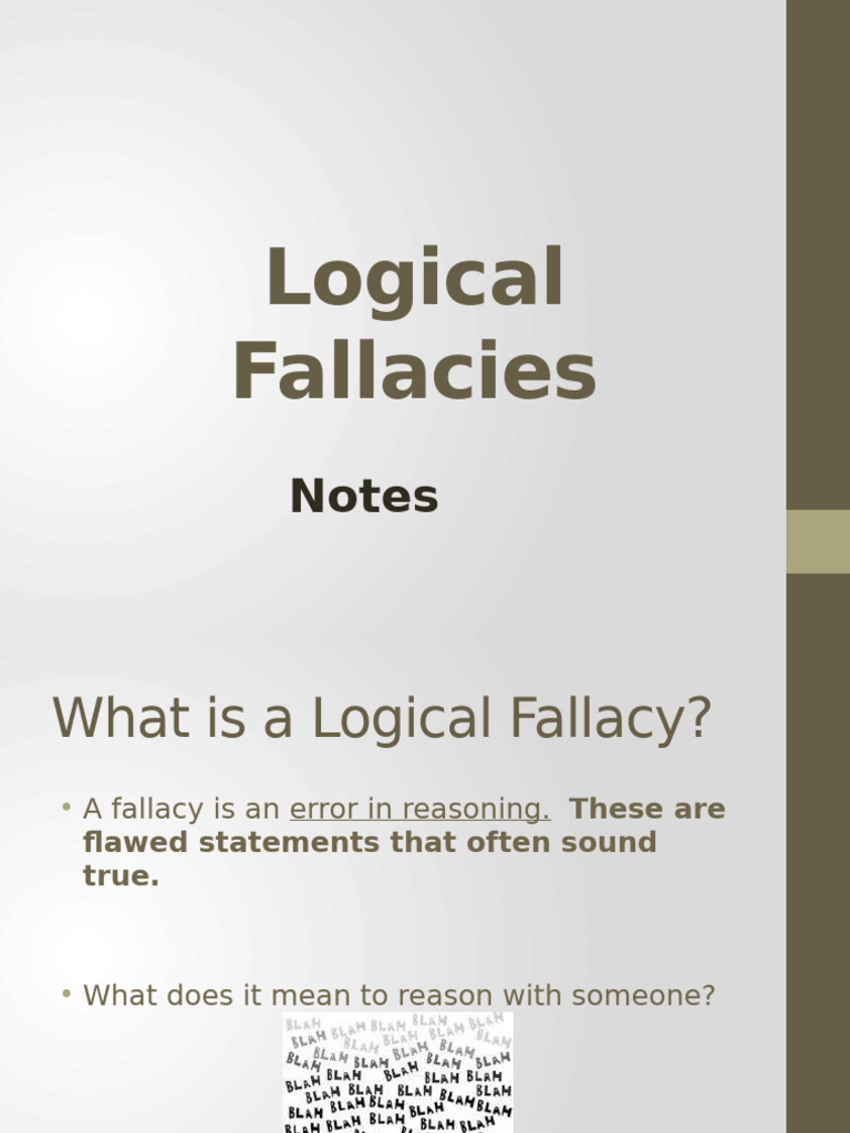 Logical Fallacies: Notes | PDF
