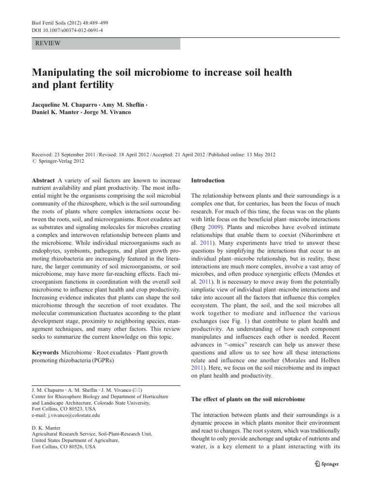 Manipulating The Soil Microbiome To Increase Soil Health and Plant ...
