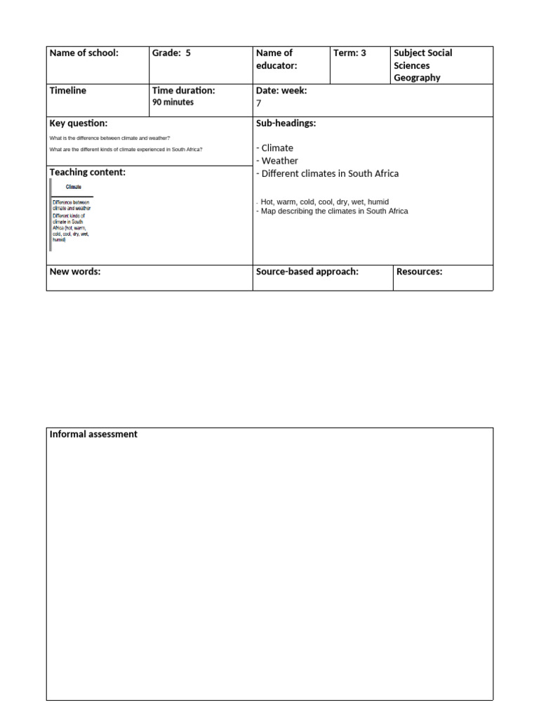 5 Grade 5 Geography Lesson Observation | PDF