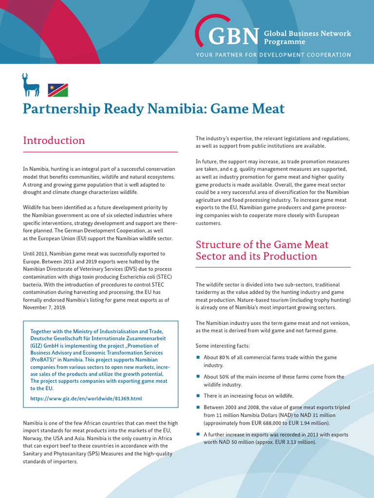 GBN - Sector Brief - Namibia - GameMeat - E - WEB | PDF