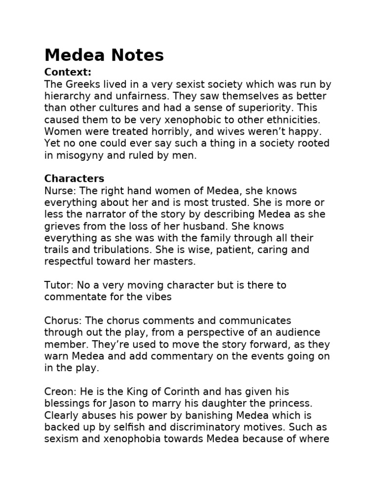 Medea Notes | PDF