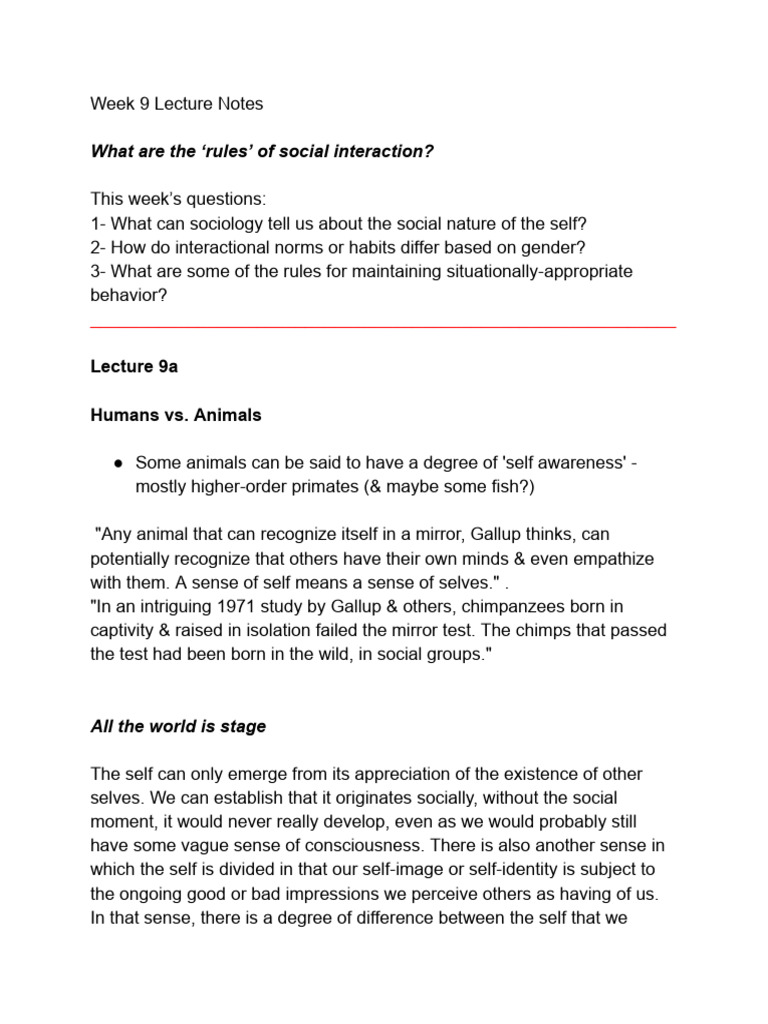 Week 9 Lecture Notes | PDF