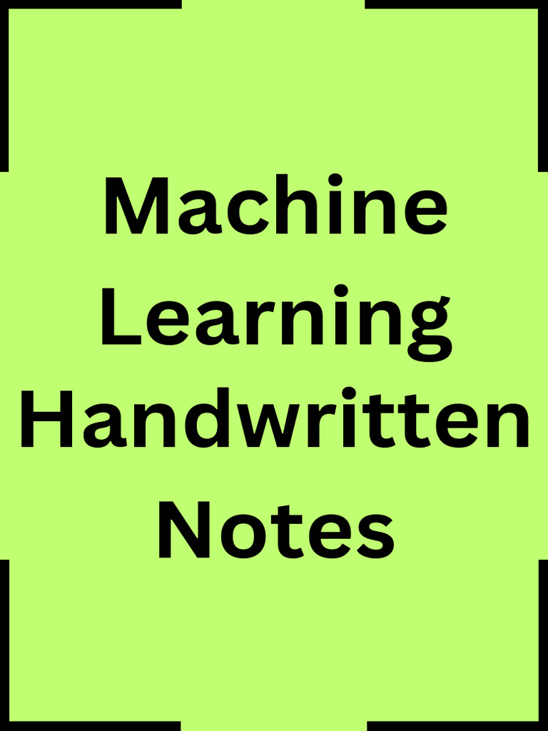 Ml handwriting notes pdf pdf