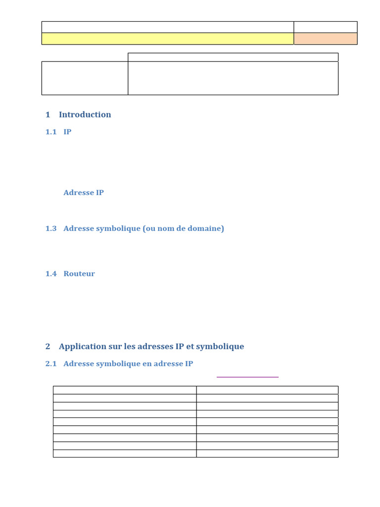 Adresses IP et symboliques en Internet | PDF | Adresse IP | Système de ...