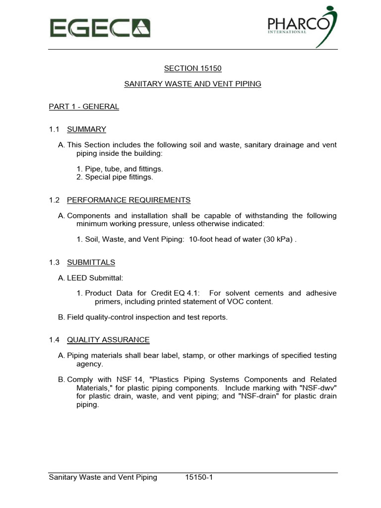 15150Sanitary waste and vent piping PDF