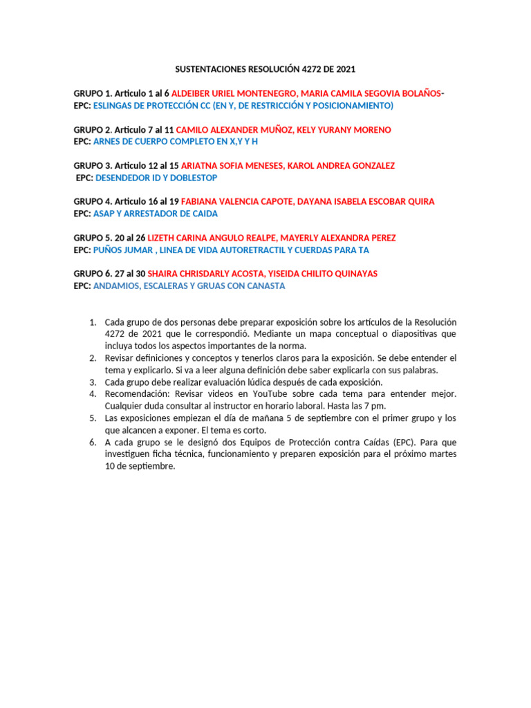 Sustentaciones Resolución 4272 de 2021 | PDF