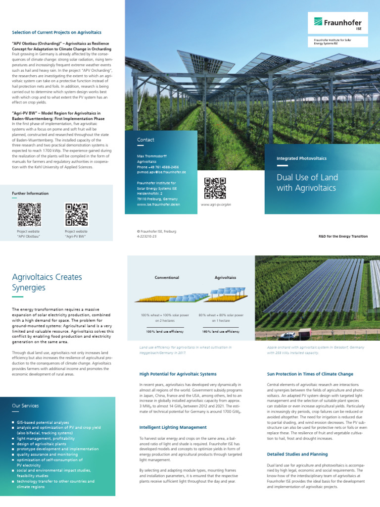 23 en ISE Flyer Agri-PV Dual Use of Land | PDF | Photovoltaics | Nature