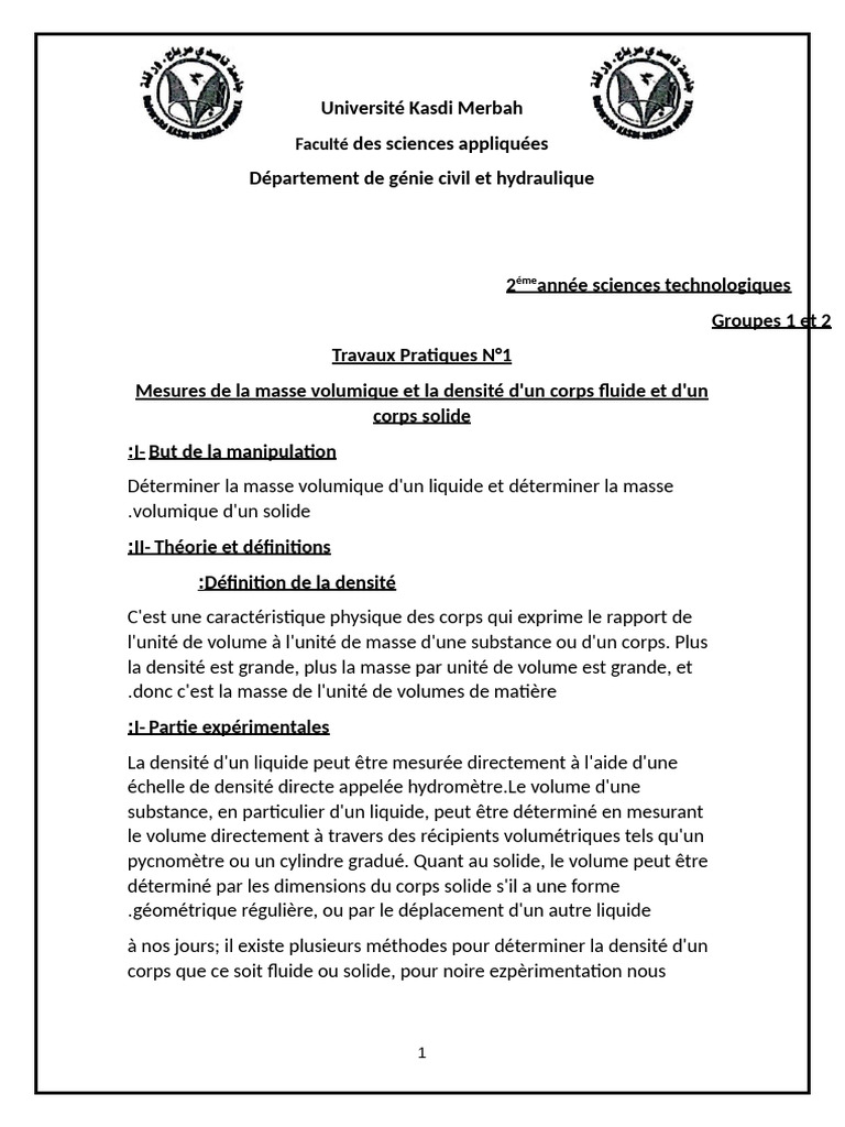 Travaux Pratiques N°1 R | PDF