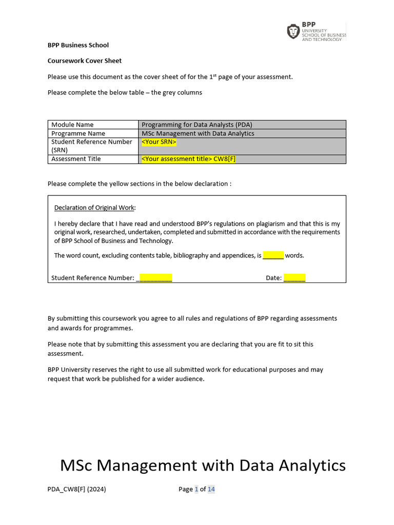 DRAFT - PDA Formative Assessment CW8 F 20241 | PDF