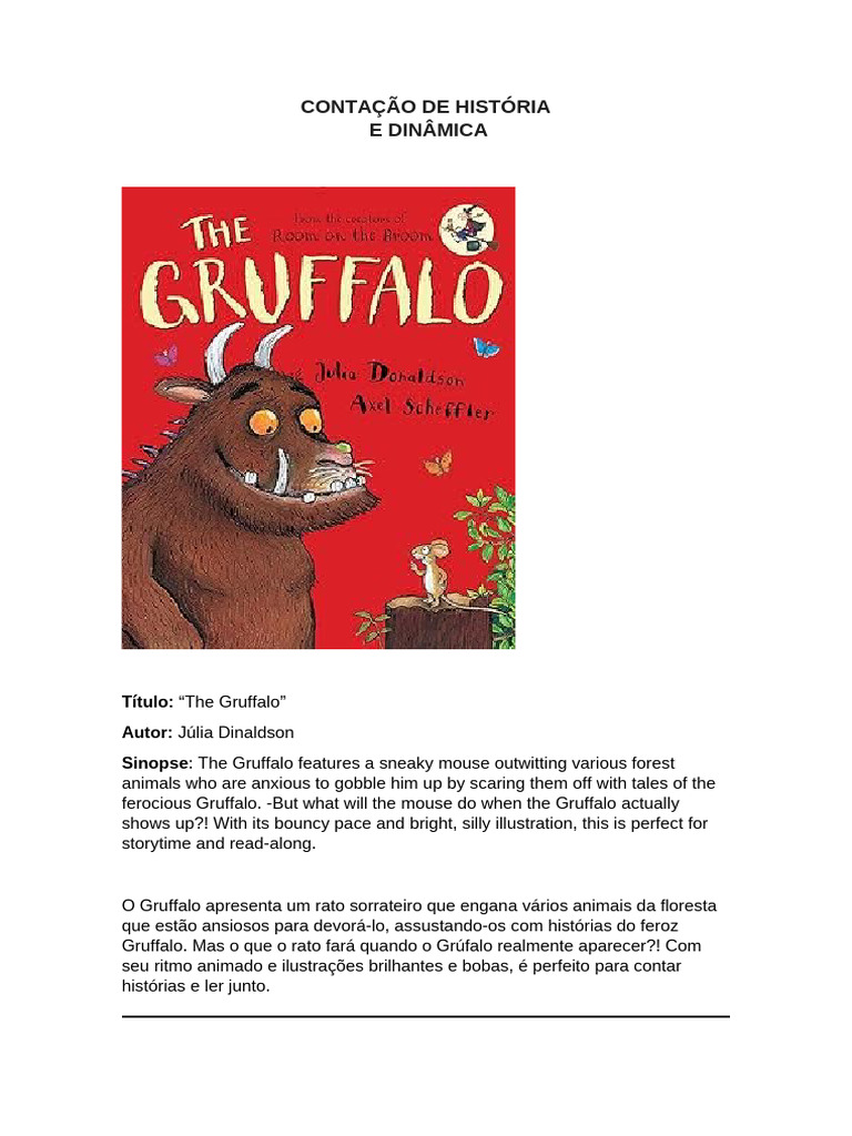 Livro e Dinâmica - The Gruffalo - O Grufalo | PDF