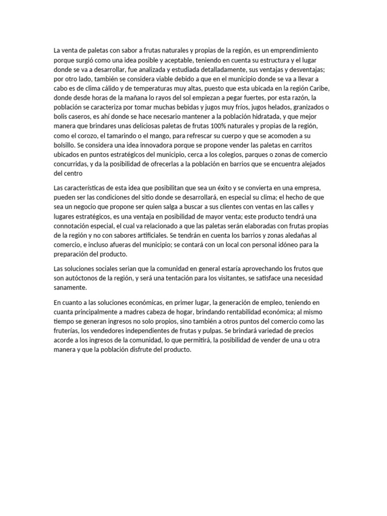 Venta de Paletas.. | PDF