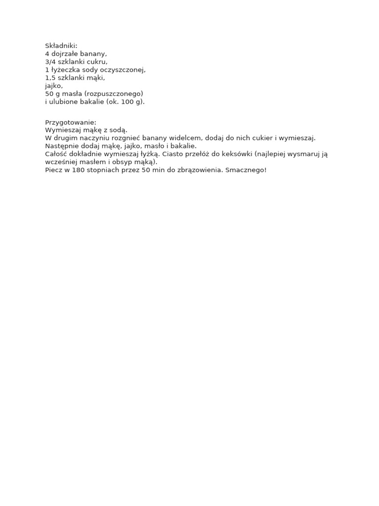 Chlebek bananowy pdf