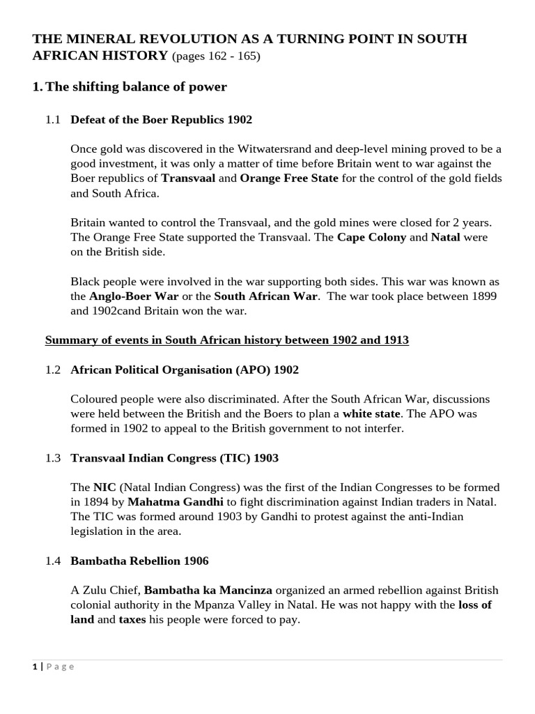 2.2C - The Mineral Revolution As A Turning Point in South African ...