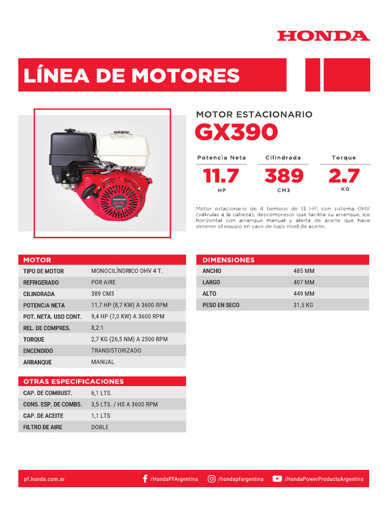 Honda - GX390 | PDF
