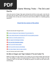 PDF Dragon Tiger Game Winning Tricks - The Dos and Donts