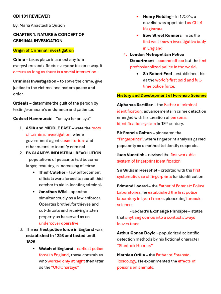 Cdi 101 Reviewer For Midterms | PDF