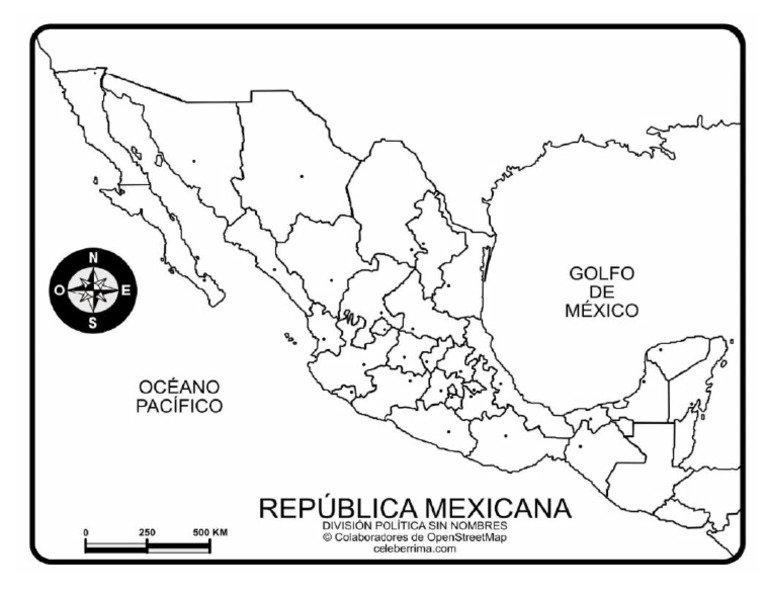 Mapa de La Republica Mexicana Sin Nomvbre Con Division Politica | PDF
