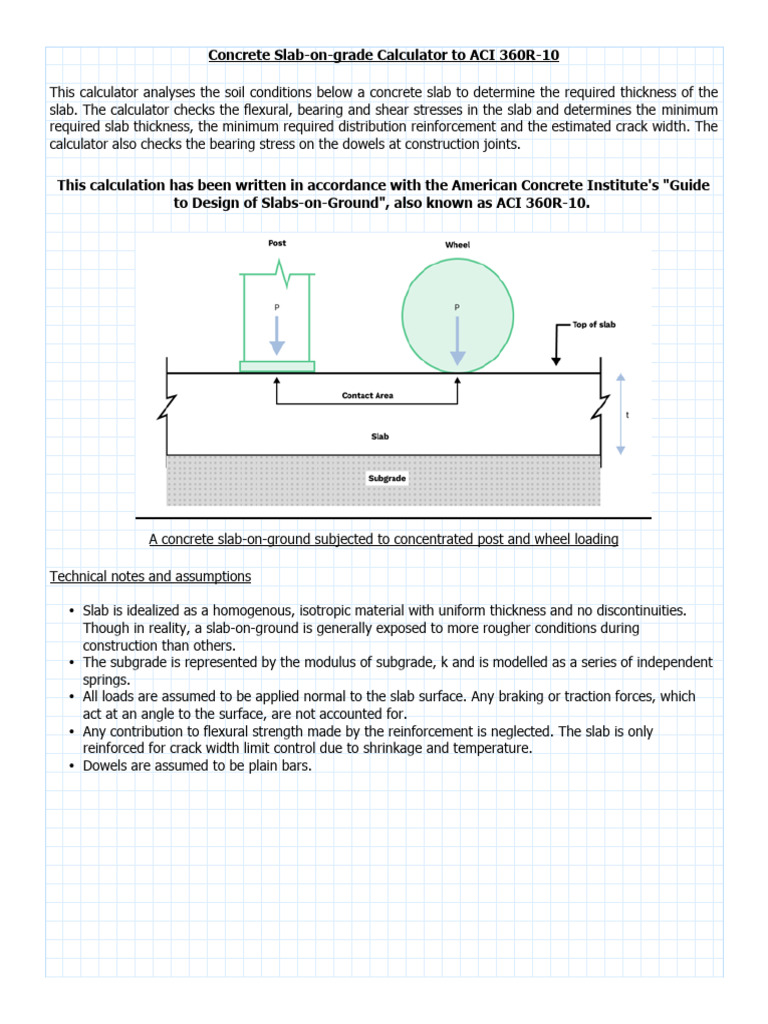 ACI 360R-10 Slab-on-Grade Calculator | PDF | Strength Of Materials ...