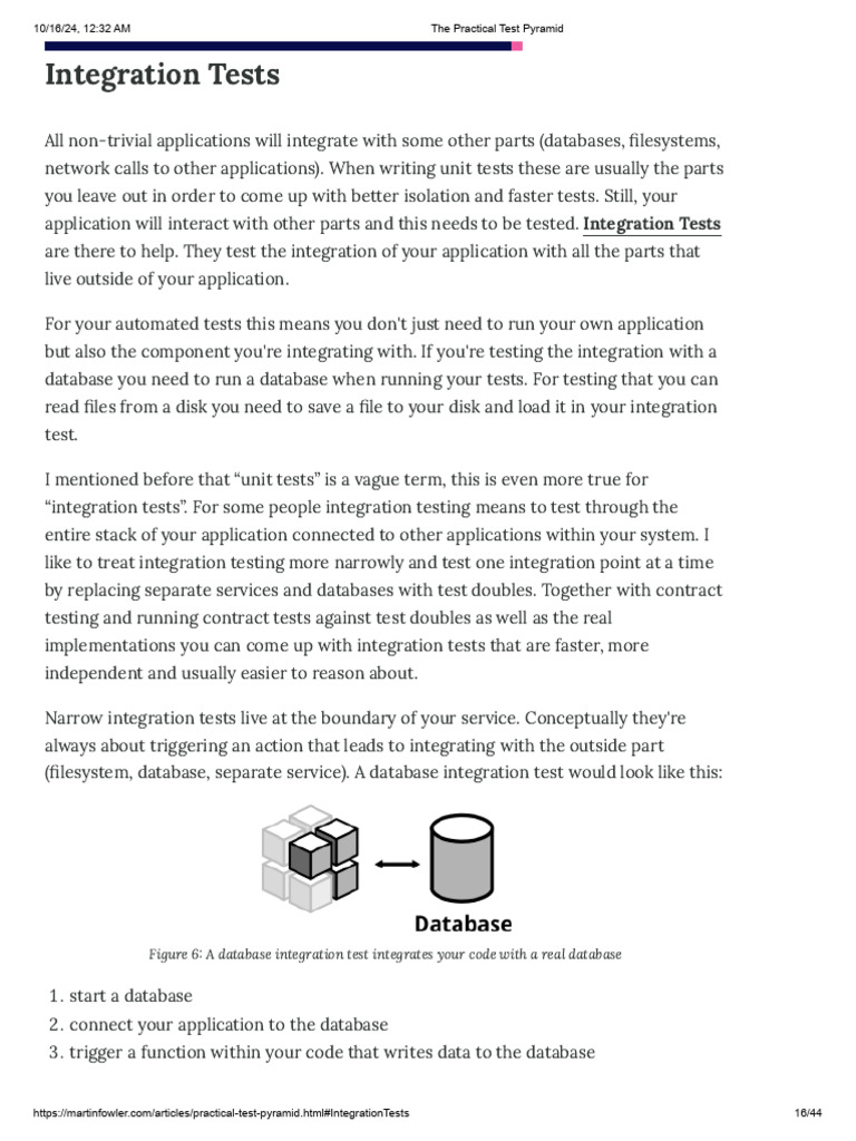 Integration Tests - Thoughtworks | PDF