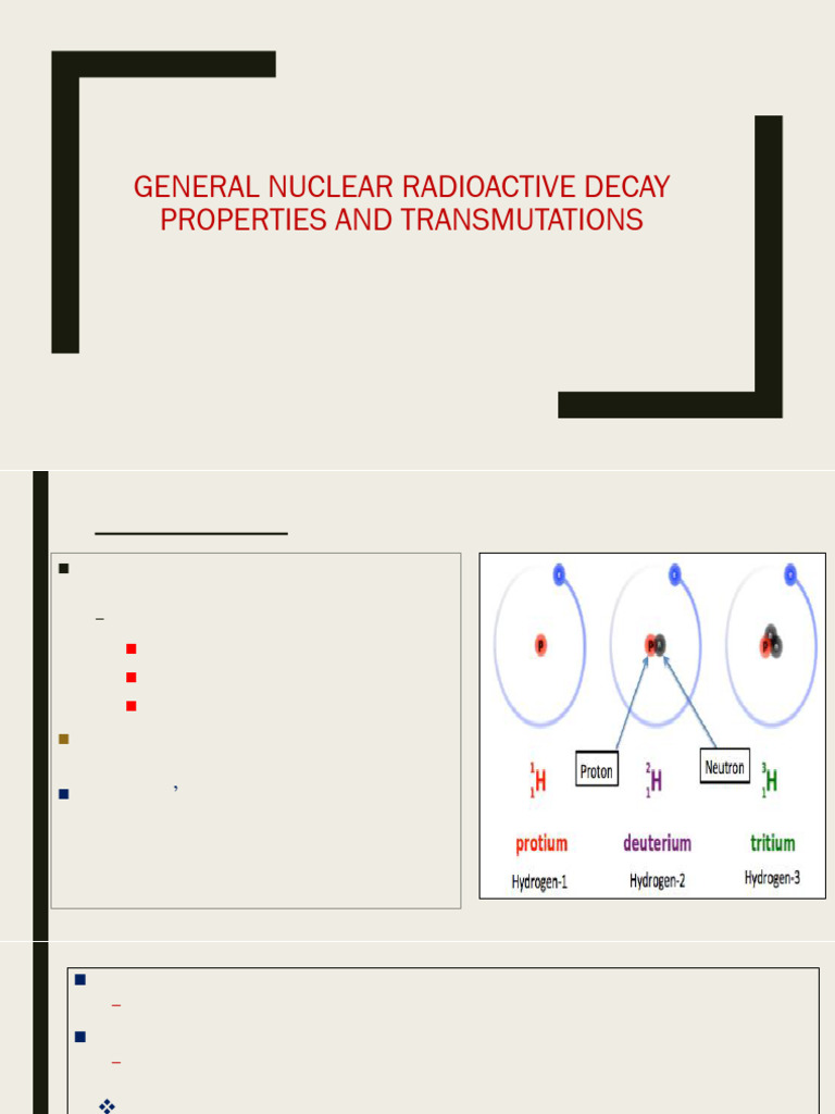 General Nuclear Radioactive Decay Properties and Transmutations | PDF