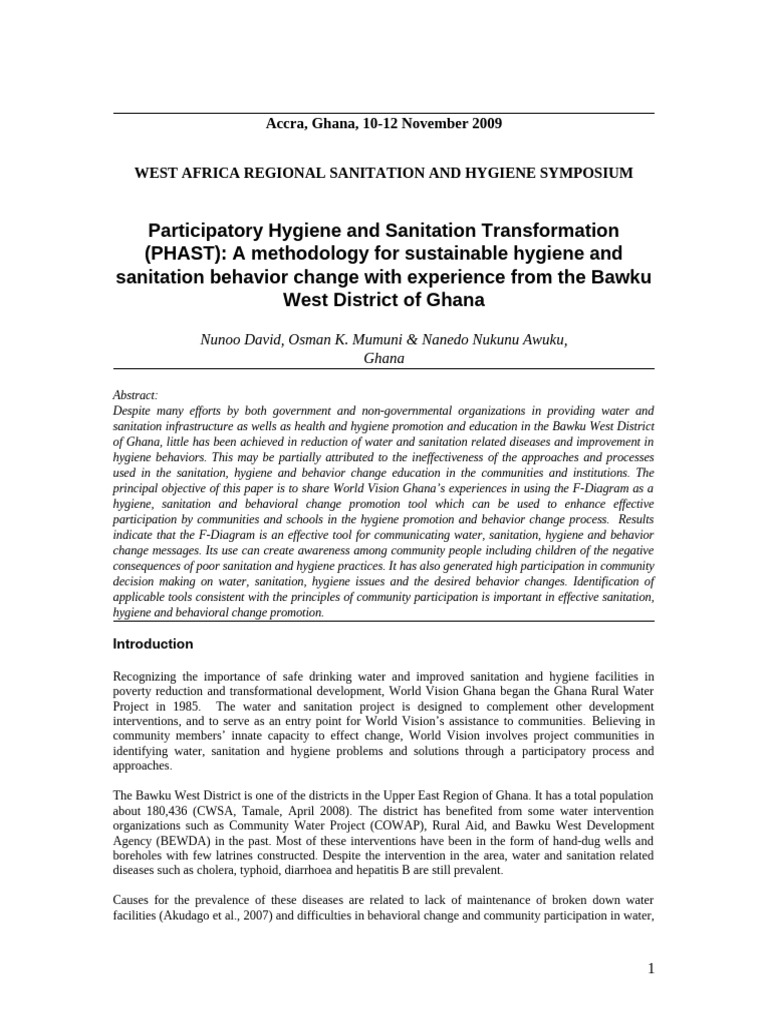 Abstract WV Ghana F-Diagram Tool - IRC WASH Symposium | PDF
