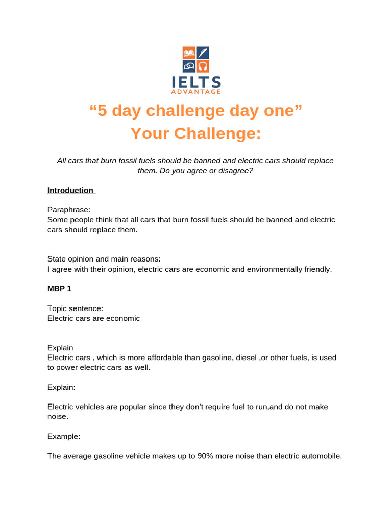Lesson One 5 Day Challenge 1 | PDF