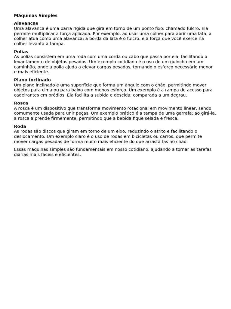 Máquinas Simples Pdf