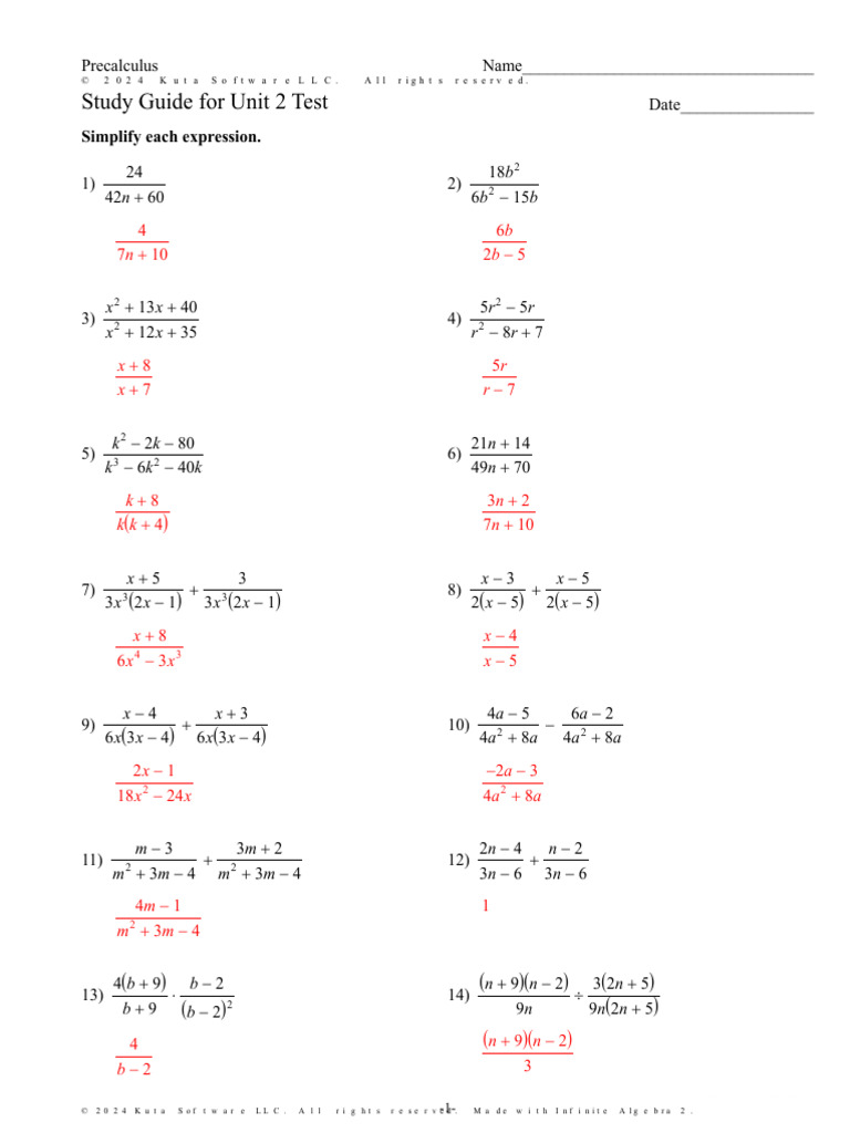 Study Guide For Unit 2 Test KEY | PDF