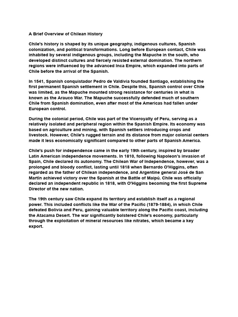 Chile History Pdf