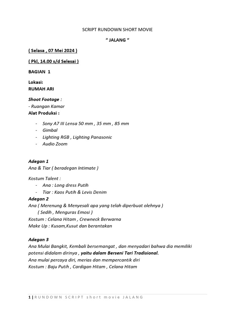 Rundown Script Jalang | PDF
