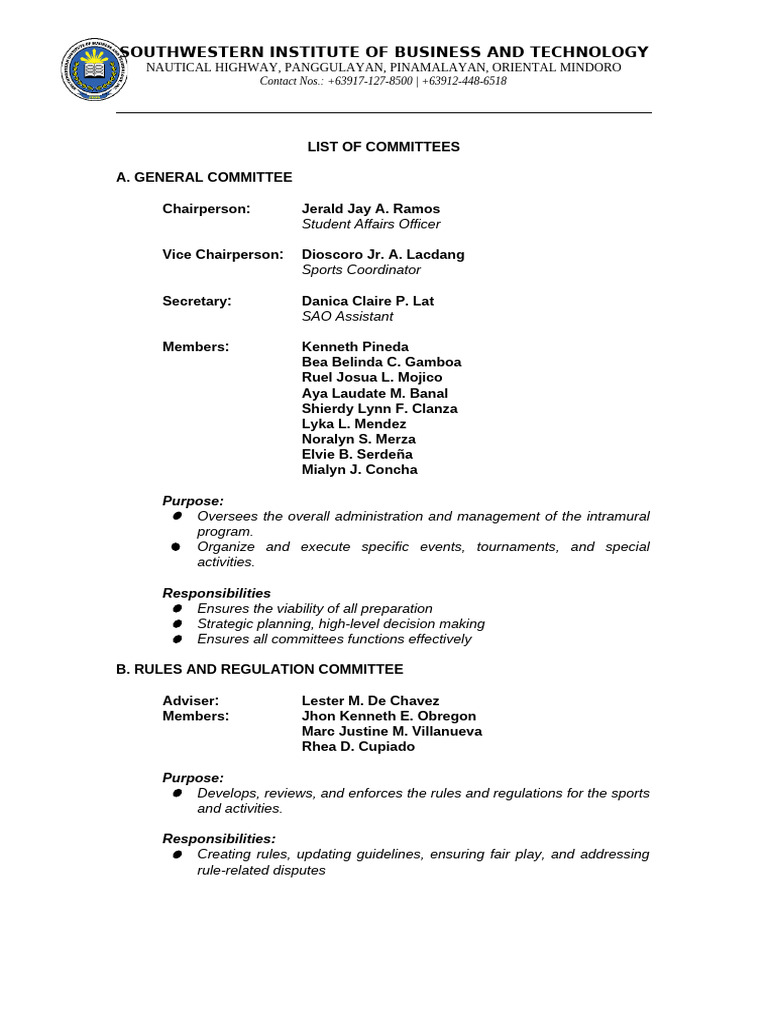 LIST-OF-COMMITTEE | PDF
