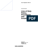 Line of Duty Policy, Procedures, and Investigations: Unclassified
