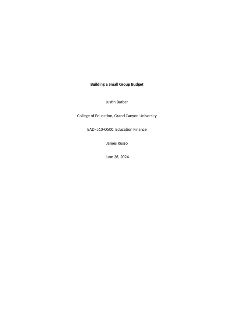 Building A Small Group Budget | PDF