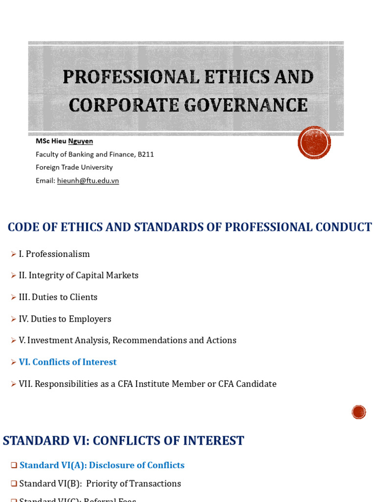 Ethics in Corporate Governance Standards | PDF | Finance & Money Management