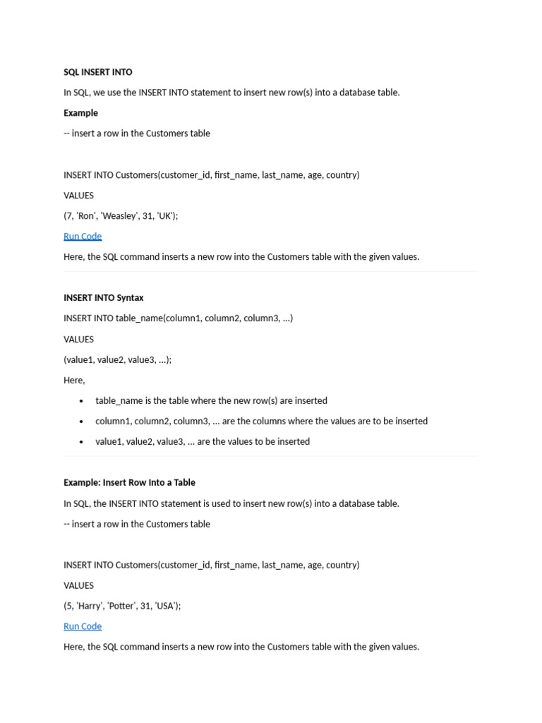 Lesson 5 - SQL Insert, Update and Delete | PDF