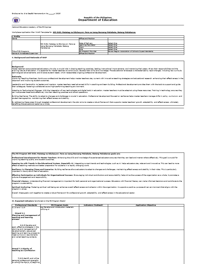 (Sample Only) 3rd Day Wap - Rael Offline Template | PDF